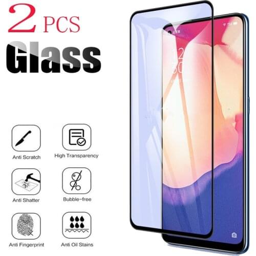 2PCS For OPPO Reno4 SE 5G Screen Protector Case Full Glue Tempered Glass Protective 9H Cover On PEAM00, PEAT00