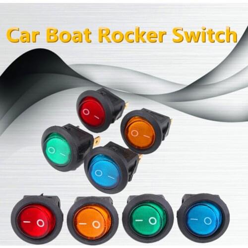 20 PCS 4 Colors 12V LED Dot Light Car Boat Auto Round ON/OFF Rocker Toggle SPST Switch 3 Pins