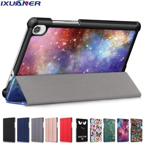 3 Folding PU Leather Fundas for Lenovo Tab M8 Case FHD TB8705F/N 8.0 Inch Stand Tablet Cover for Lenovo Tab M8 TB-8505F/X Case