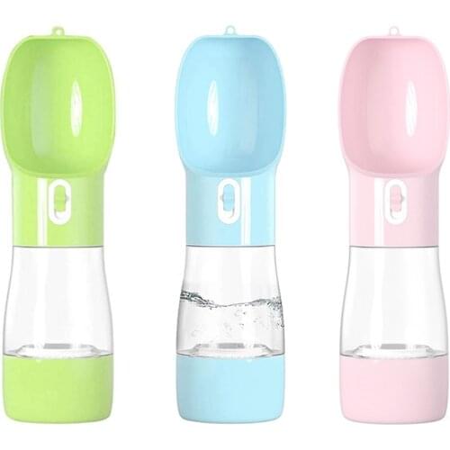 3 In 1 Pet Food Water Storage Bottle Portable One Click Controlling Pet Drinking Bowl Outdoor Walking Dog Cat Water Bottle