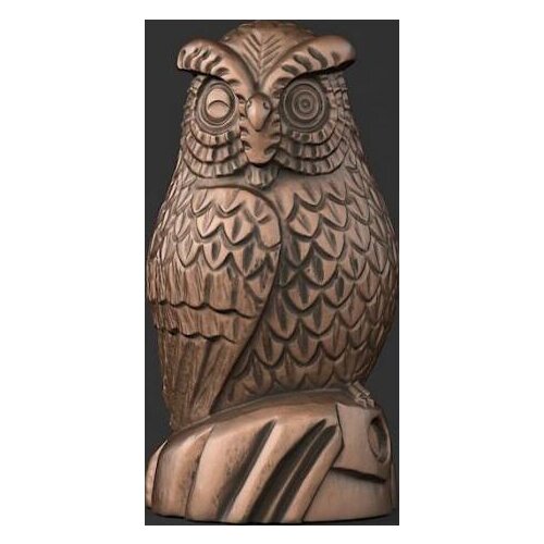 3d model relief for cnc and printer in STL file format owl (5)