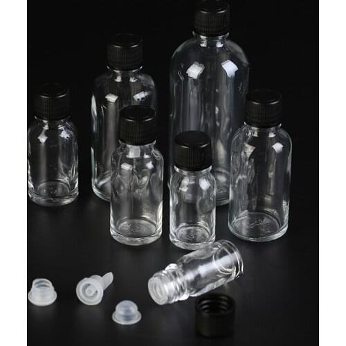 5ml 10ml Empty clear Glass Oil Bottle with Cap Cosmetic Vials Essential Oil Bottle F015