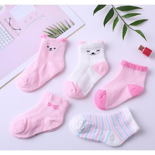 5 Pairs/Lot Children Cotton Socks Boy Girl Baby Cute Cartoon Soft Mesh Socks For Spring Summer New Fashion Kids Gifts CN
