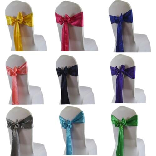 15*275cm Satin Sash Bow Tie Chair Band Chairs Decor For Wedding Christmas Party Hotel Home Banquet Event Supplies Red/Royal Blue