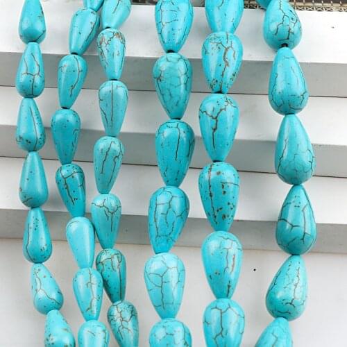 Manmade Stone Sky Blue Turquoises Howlite Point-Teardrop Loose Spacer Seed Stones Beads DIY Bracelets Necklace Jewelry Findings