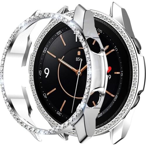 Galaxy watch 3 case 45mm 41mm for samsung galaxy watch 3 45mm 41mm cases Bling Diamond Plated PC Shell Protective Cover Bumper