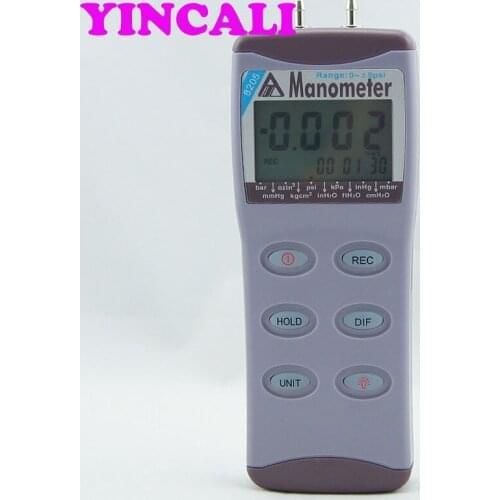 AZ8205 Digital pressure gauge 0-5psi Precision Air Pressure Gauge Manometer can Select from one of 11 pressure units of measure