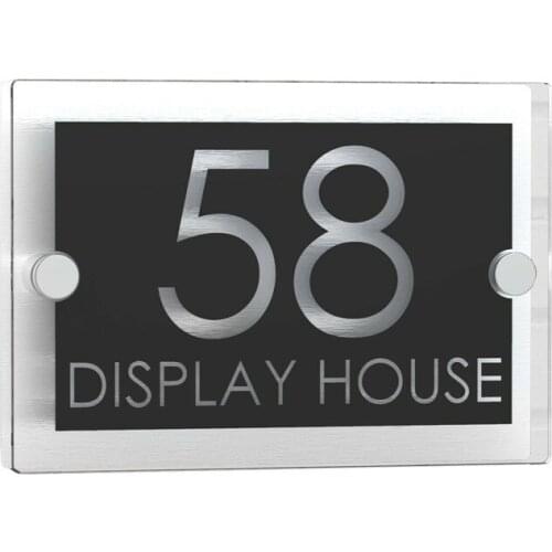 DIY House Number Personalized gray Acrylic House Sign Door Number Plaque Name Road Plate Signs