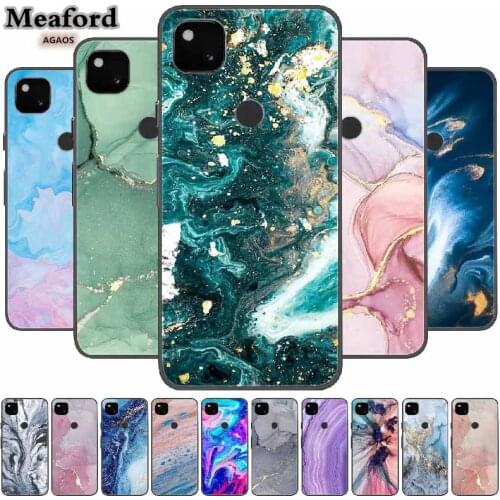 For Google Pixel 4A 5.81" Case Pixel4A 5G 6.24" Black Marble Bumper Silicone TPU Soft Phone Case Cover For Google Pixel 4A Funda