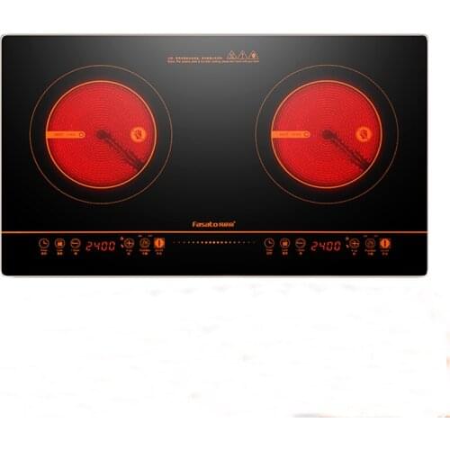 Double Induction Cooker Light Wave Heating Cooker 2400W Bilateral Radiant-cooker Household Embedded Rradiant-cooker DT-400KB