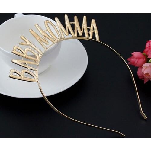 Alloy Baby Momma Headwear Headband Mom to be Mothers Gift Party Hair Accessiories Shown Baby Shower