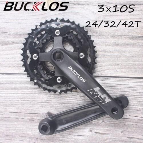 BUCKLOS 170mm Mountain Bike Crankset Square Hole Crank MTB Chainring 24T 32T 42T 30Speed 3x10 Crankset Bicycle Part
