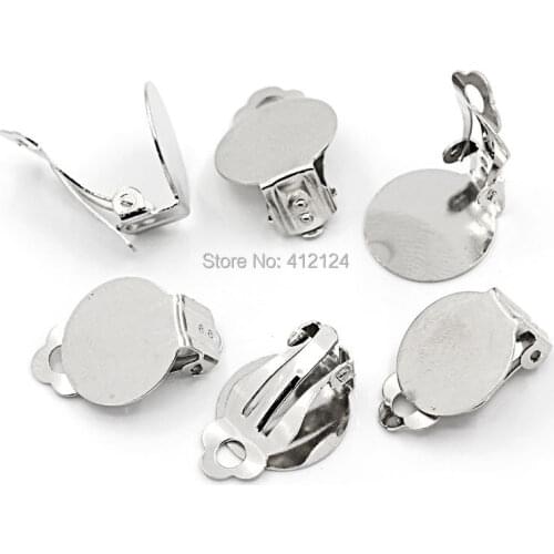 250 Pcs Silver Tone Alloy Earring Clip Jewelry Making Findings 15x20mm