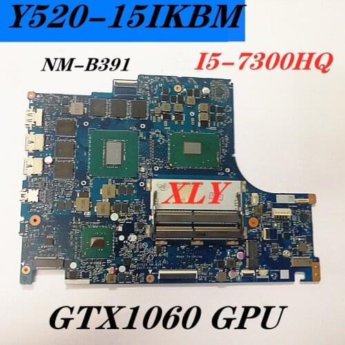 DDR4 The MOTHERboard of I5-7300HQ DY520 Nm-B391 is fully tested for lenovo Y520-15IKBM laptop motherboard NM-B391GTX1060MI