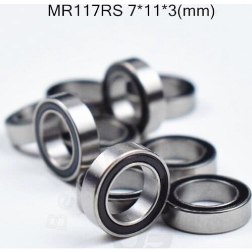 MR117RS 7*11*3(mm) free shipping bearing ABEC-5 Rubber Sealed Miniature Mini Bearing MR117 MR117RS chrome steel bearing