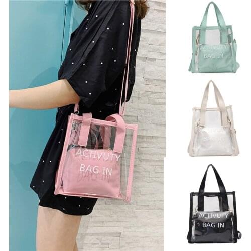 Fashion Single Shoulder Bag Lady Wild Diagonal Portable Handbag Transparent Bag Clutch Jelly Crossbody Bag For Girl Shopping