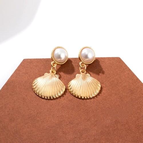 Fashion Bohemian Gold Drop Earrings For Women Geometric Summer Ocean Style Beach Seashell Star Metel Earrings 2021 Jewelry Gifts