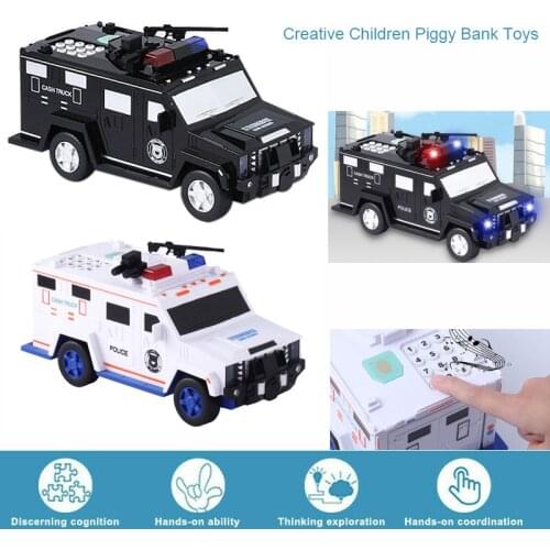 Kids Money Bank Electronic Password Piggy Banks Banknote Transport Car Bank for Boys Children Safe Coin Money Box Birthday Gifts