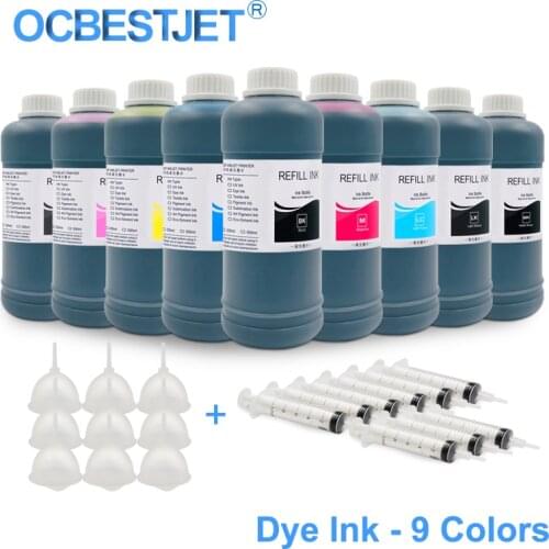 9x500ML Universal Dye Ink Refill Ink Kit For Epson SureColor P600 P800 P6000 P7000 P8000 P9000 Stylus Pro 7890 9890 3800 3880