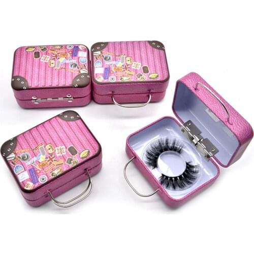 New Arrival Luggage Eyelash Packaging Box Suitcas Lashes Case Metal Package With Lid Tray Eyelashes For Diy Lash Boxes Packaging