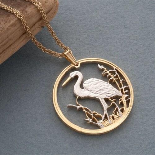 New Wild Animals Necklace Exquisite Fashion Creative Golden Egret Pendant Necklace Charm Ladies Party Jewelry Gift Accessories