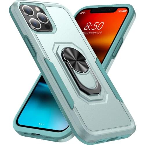 For iPhone 11 12 13 Pro Max Case,with Stand Magnetic Ring Kickstand Bumper Shockproof Armor Heavy Duty Hard Protective Case