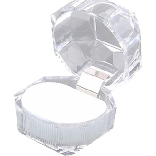 1Pc Transparent Acrylic Ring Display Box Storage Organizer Gift Boxes Jewelry Case Couple propose Wedding ring Storage case