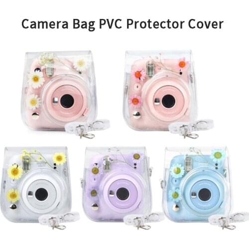 Transparent Small Instant Camera Bag PVC Protector Cover Case With Shoulder Strap For Fujifilm Instax Mini 11/9/8