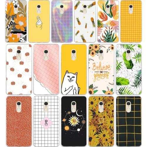 79AA Yellow Gird gift Soft Silicone Tpu Cover phone Case for Xiaomi Redmi 4A 4x Note 4 4x case