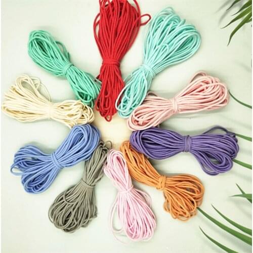 3MM Colorful Mask Elastic Rubber Band String Mask Ear Hanging Rope Round Elastic Band Cord DIY Crafts Sewing Garment Accessories