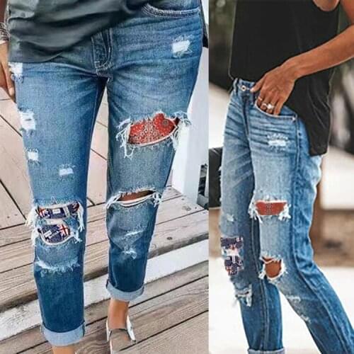 Womens high waist solid color slim hole jeans fashion personality pants chic Hong Kong flavor pantalon femme SAGACE 2021