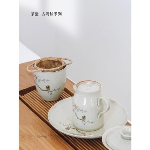 Dehua white porcelain tea pot tea pot Chinese kung fu tea set exquisite single pot tea set accessories handmade teapot