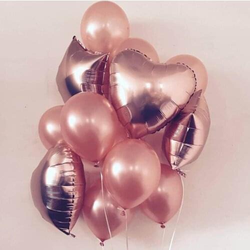 13pcs/set 18inch Star Heart Foil Balloon Mixed Latex Confetti Balloon For Baby Shower Boy Girl Birthday Party Decor Supplies