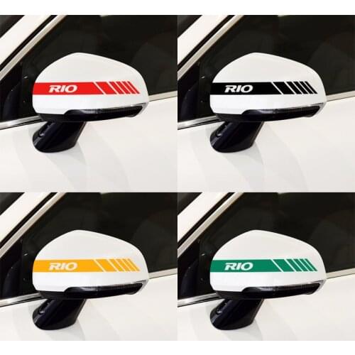 Car-styling 2pcs Rear View Mirror Sticker Reflective Decals Car stickers Mirrors Decoration for KIA RIO Auto Accessories