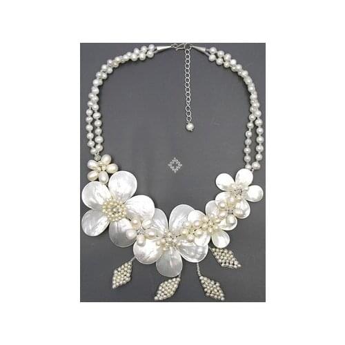 2019 Sale Special Offer Trendy Women Plant Necklaces & Pendants Collares Natural Mother Of Pearl/mop Shell Flower Leaf Neck