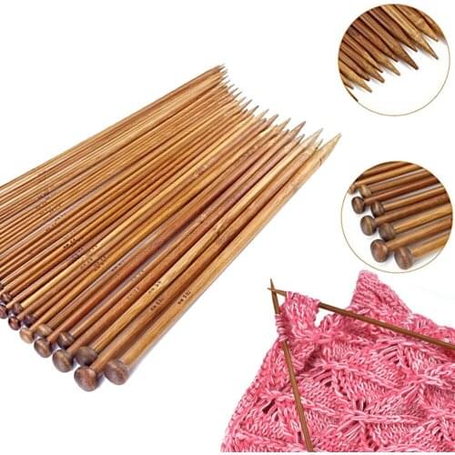 36-Pack 2mm-10mm 18 Sizes Bamboo Knitting Needles Kit Beginner & Professional Sweater Crochet Needles Set DIY Knitting