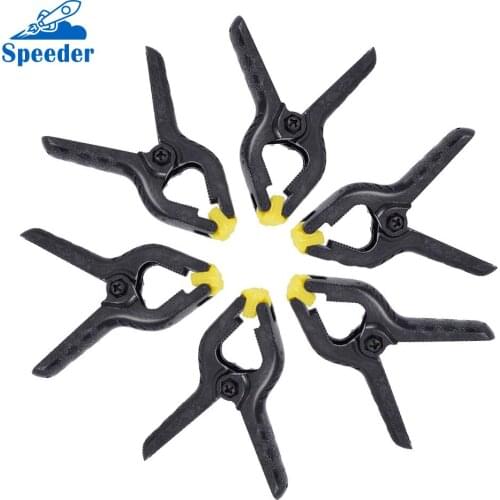 6PCS 2inch Plastic Nylon Adjustable Clamps for Woodworking Spring Clip DIY Craft Tool for iPhone for Samsung Tablet Cell Phone