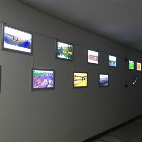 7PCS Slim Snap Aluminum LED Illuminated Picture Frame Advertising Light Box,A2 LED Poster Frame Lightbox
