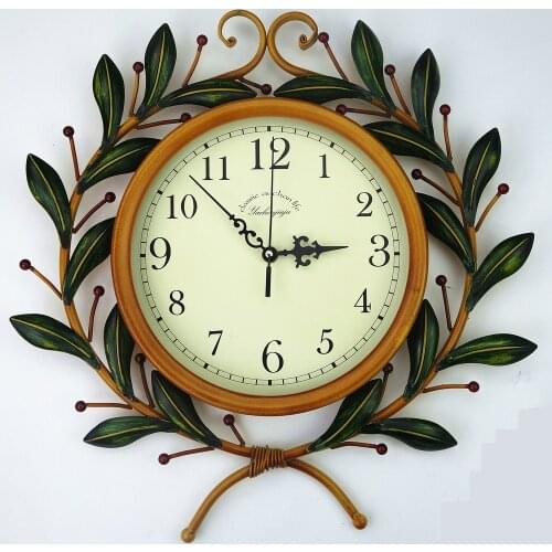 America Creative 3d Wall Clock Retro Shabby Chic Olive Branch Clocks Wall Home Decor Relojes De Pared Vintage Decoracion Horloge