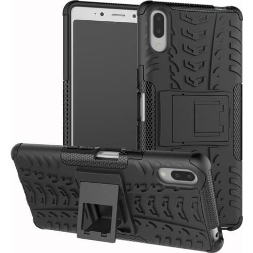 For Sony Xperia L3 Case Luxury Stealth Stents Back Cover Stand Armor ShockProof Case For Sony L3 L 3 Full Protective Phone Cases