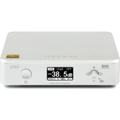 NEW TOPPING D50 MINI HIFI AUDIO Decoding ES9038Q2M *2 USB DAC XMOS XU208 DSD512 32Bit / 768Khz OPA1612 USB/OPT/COAX input