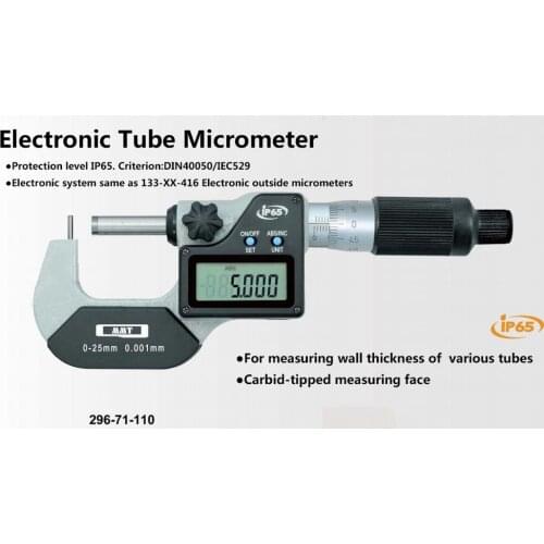 IP65 0.001mm waterproof Type A B C D E tube electronic micrometer 0-25mm 25-50mm digital tube micrometer