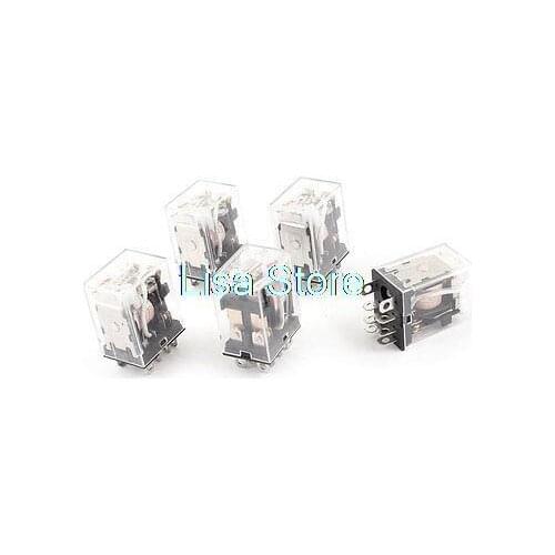 JQX-13FL AC 220V Coil 8 Pins DPDT Red LED Indicator Light Power Relay 5 Pcs