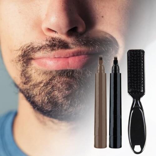 1Set Men Beard Pencil Filler Fast Camouflage Hair Grower Waterproof Long Lasting Natural Finish Beard Male Mustache Repair Tools