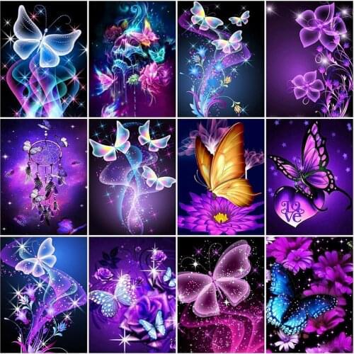 5D DIY Full Square Round Diamond Painting Butterfly Mosaic Diamond Embroidery Animal Picture of Rhinestone Home Decoration
