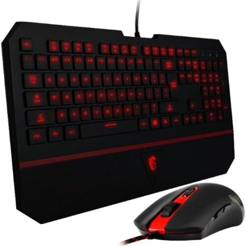 Keyboard with Gaming Mouse MSI 956-04ES205-101 LED USB Black