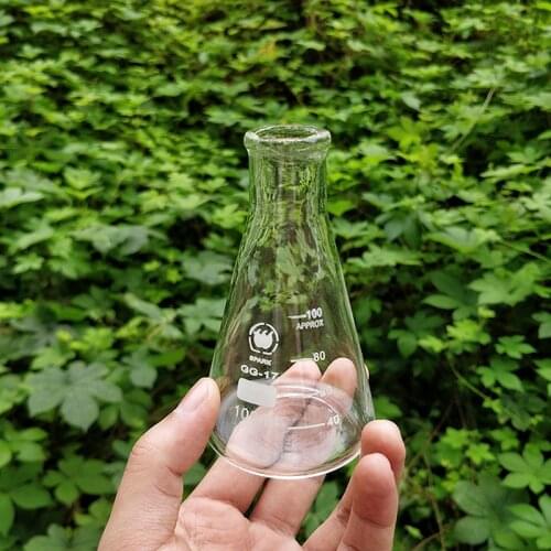 10pcs Conical flask,Narrow neck with graduations,Capacity 100ml,Erlenmeyer flask with normal neck