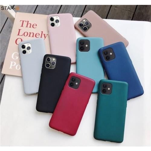 Candy Color Matte Silicone Phone Case On For Iphone 11 12 Pro Max Mini 11 X Xr Xs Se 2020 8 7 6 5 S 6s Plus 5s Soft Back Cover