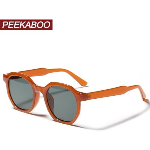 Peekaboo round sun glasses for men retro style orange black sunglasses for women uv400 2021 trendy dropshipping birthday gifts