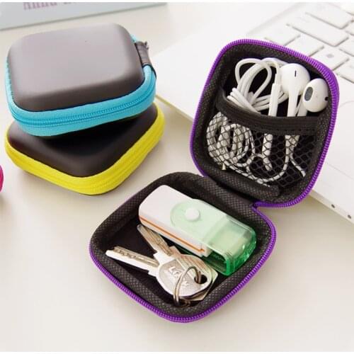 Cute Mini Stationery Clip Holder Dispenser Desk Organizer Bags Earphone Cable Earbuds Storage Pouch Bag School Office